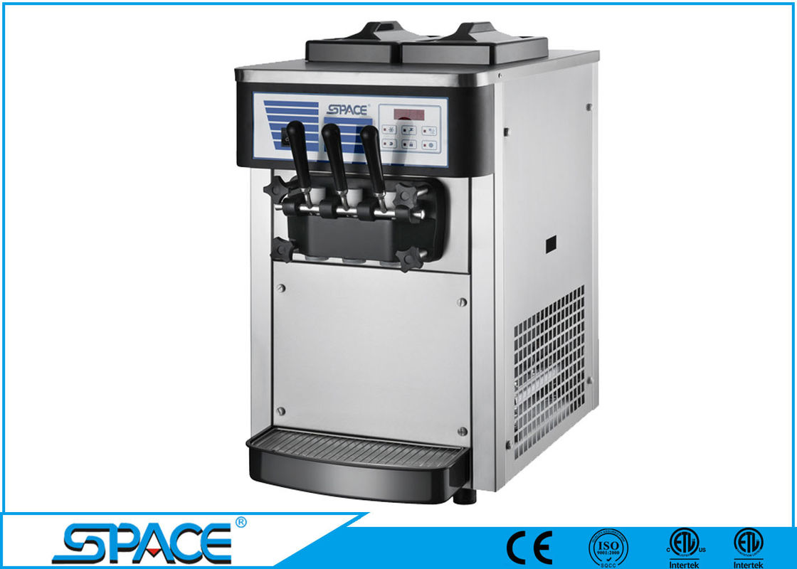 Máquina suave del helado del servicio de la encimera comercial de 3 sabores capacidad de 20 l./h